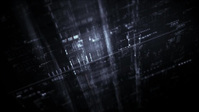 Futuristic data network visualization with glowing digital streams, big data analytics interface, cyber technology background and communication system in curved virtual display
