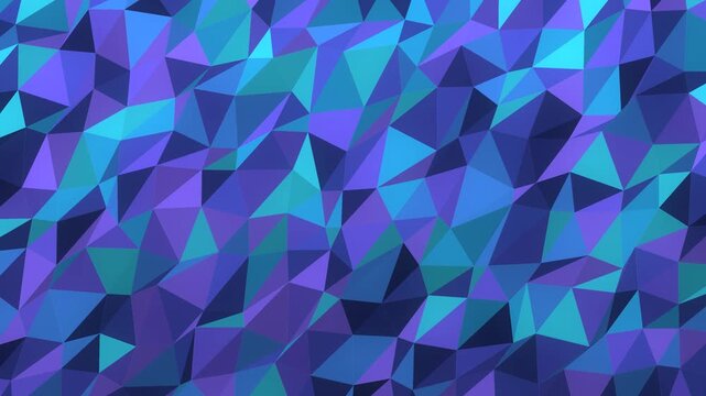Geometric Abstract Pattern with Vibrant Triangular Shapes in Gradient Blue and Purple Tones