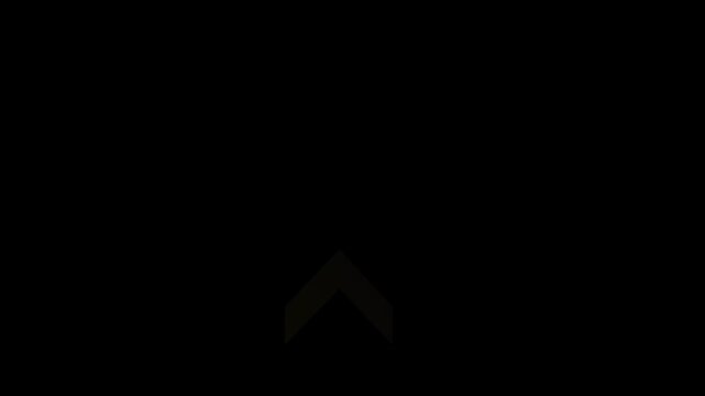 Up arrow animation on black background. direction arrow icon motion. Up arrow isolated. swipe up pointing video