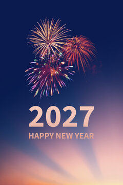 Amazing holiday greetings Happy New Year 2027 card