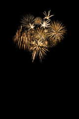 Fototapeta premium Golden fireworks isolated on black background for New Year