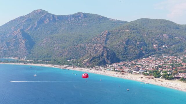 Parasailing in Olundeniz beach Turkey