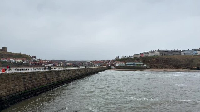 Stunning view of Whitby in the UK from the piar