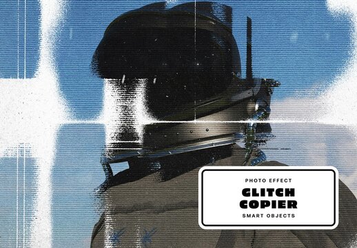 Glitch Copier Photo Effect For Poster And Social Media Design