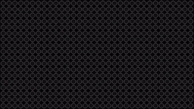Seamless black geometric pattern loop motion background.