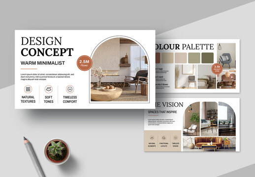 Interior Moodboard Presentation Template Layout