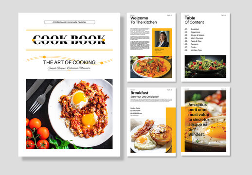 Modern Cookbook And Recipe Magazine Template