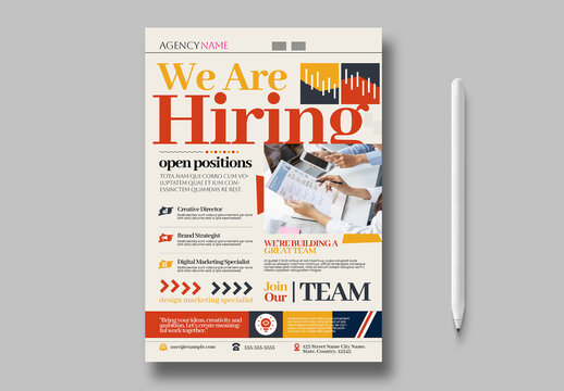 Modern Creative Agency Hiring Recruitment Poster