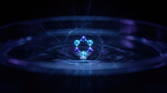 Vibrant crystal structure forms in supercooled water, showcasing intricate details and colors