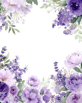 Purple Flowers Border