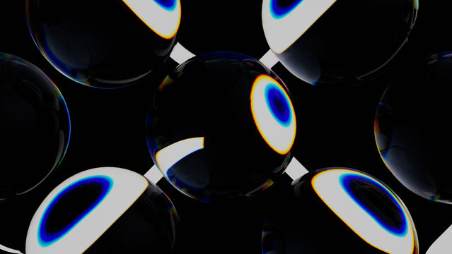 Abstract 3D render structure with refractions and liquid glass effect for technology background. 3d rendering illustration not AI