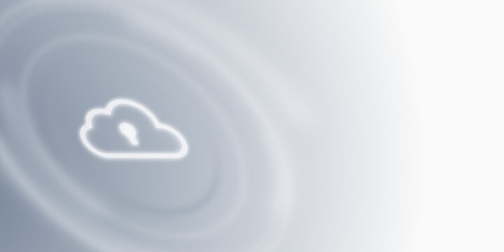 Cloud Data Security Banner with Locked Cloud Icon on Abstract Background