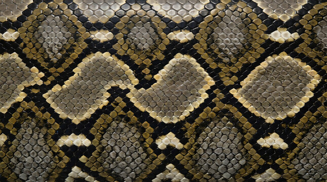 Python Snake Skin Texture Pattern Black Gold Beige Reptile Background