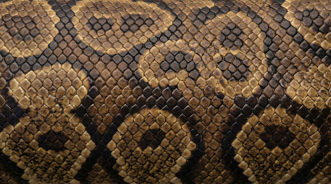 Brown Black Tan Python Snake Skin Texture Pattern Reptile Closeup