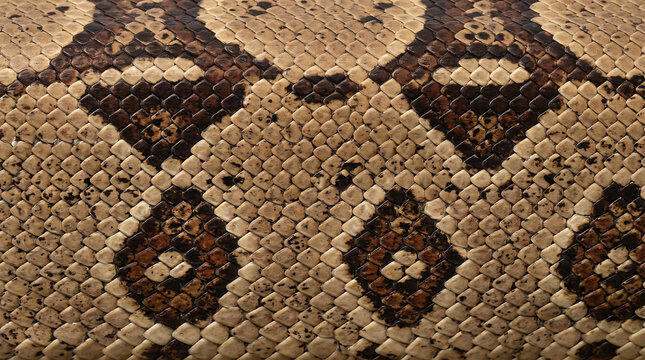 Beige Brown Black Python Snake Skin Texture Pattern Reptile Closeup