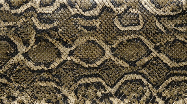 Olive Gold Black Python Snake Skin Texture Pattern Reptile Closeup