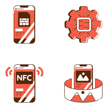 Set of Smart Gadgets Flat Icons 
