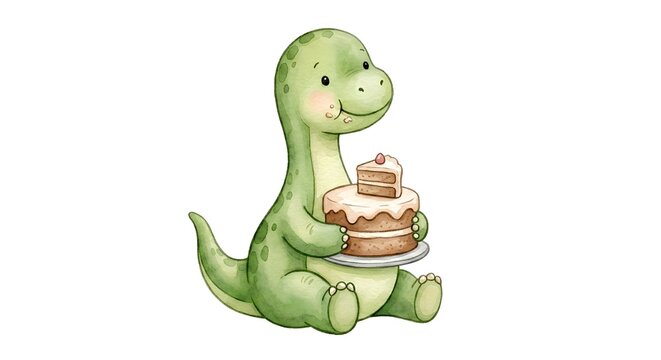 brachiosaurus eating a cake