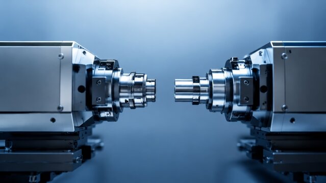 Advanced Machine Identity Check System in High-Tech Industrial Setting,