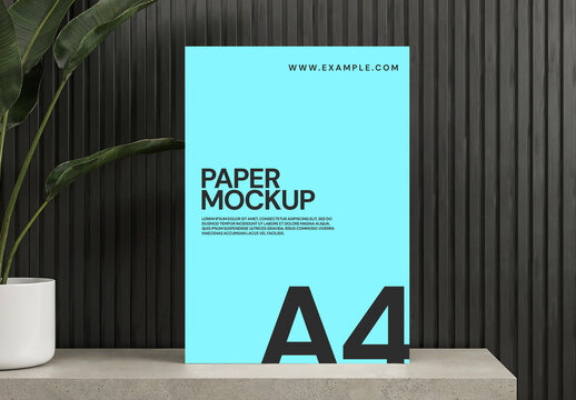 A4 Paper Mockup Template