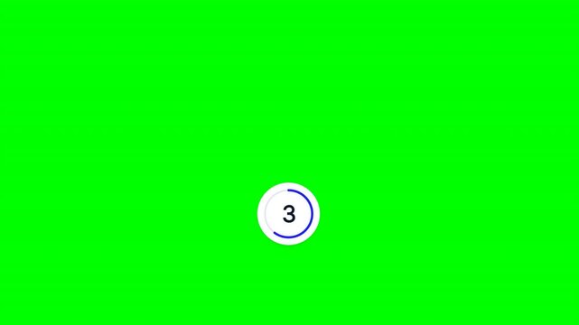 Countdown timer ticker right floating badge on green screen