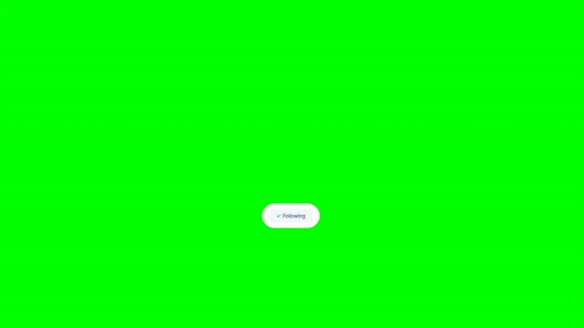 Follow button slide reveal right floating badge on green screen