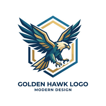 This stunning hawk logo combines modern design with geometric shapes, symbolizing strength and freedom, perfect for brands in outdoor, adventure, or sports sectors.