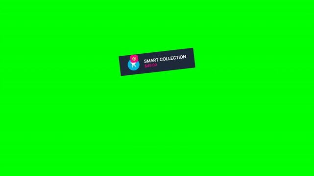 Add to shopping cart button right floating badge on green screen