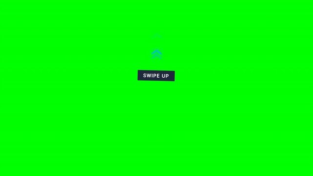 Swipe up down arrow guide right floating badge on green screen