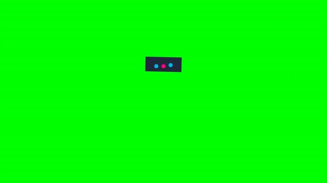 Typing comment bubble message right floating badge on green screen