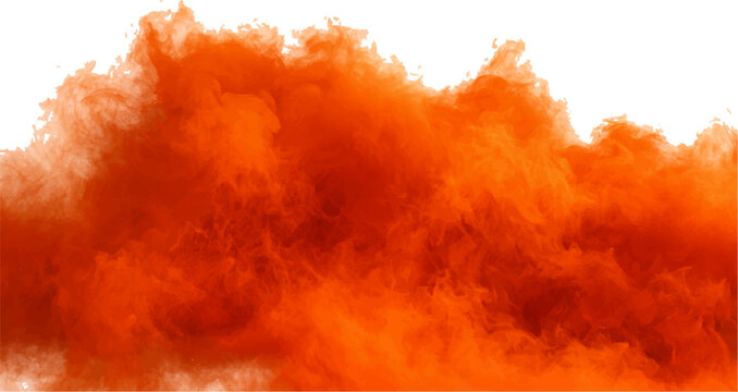 Abstract Orange Smoke Cloud, Explosive Fire Effect with Dynamic Motion and Texture.