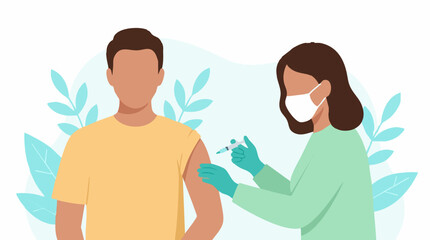 Obraz premium Vaccination process: Medical professional giving injection to patient