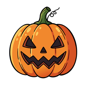 Cute Halloween Jack o Lantern Pumpkin Clipart Transparent Background