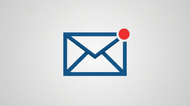 Blue email envelope icon with a red notification dot
