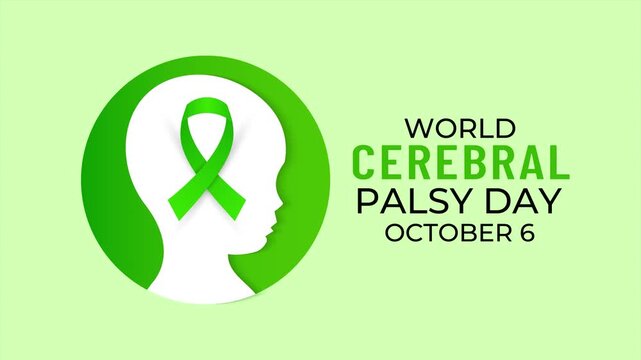 Creative motion video illustrating the World Cerebral Palsy Day, inclusion, accessibility, and disability awareness. Bright green awareness animation