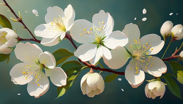 Gambar Beautiful White Spring Blossoms With Falling Petals Dengan Detail New Blossoms Blooming Apple Purity Yang