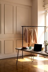 Obraz premium Stylish workspace with natural light.