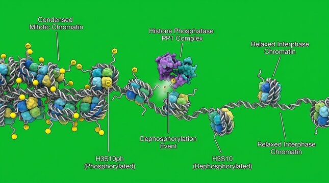 Protein Phosphatase PP1 Dephosphorylation Mechanism on DNA Chromatin Structure