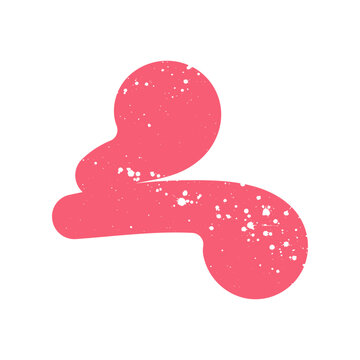 Hand drawn doodle abstract scribble pink element. Simple textured noise effect isolated white background item