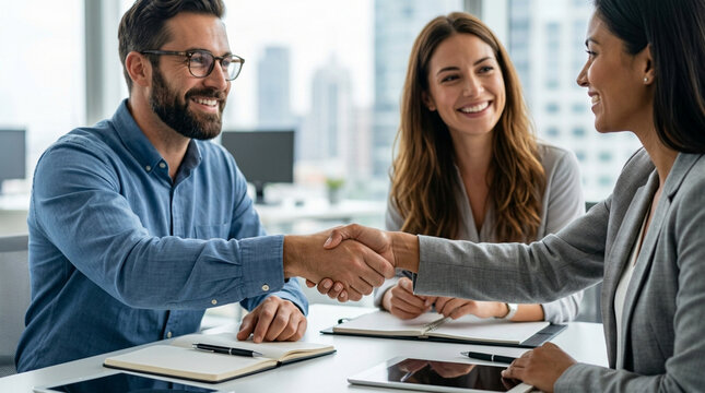Business handshake, closing deal, meeting, teamwork, agreement, partnership