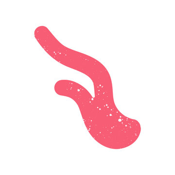 Hand drawn doodle abstract scribble pink graphic shape. Simple textured noise effect isolated white background item