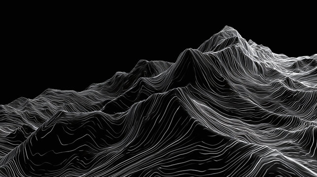 Abstract digital mountain landscape wireframe topology terrain background