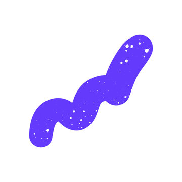 Hand drawn doodle naive abstract scribble purple single element shape. Simple textured noise effect isolated white background item