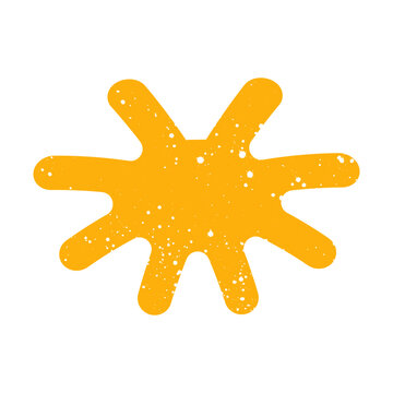 Hand drawn doodle naive abstract scribble yellow single element shape. Simple textured noise effect isolated white background item