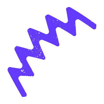 Hand drawn doodle childish abstract scribble purple shape. Simple textured noise effect isolated white background item