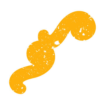 Hand drawn doodle grunge naive abstract scribble yellow single element shape. Simple textured noise effect isolated white background item