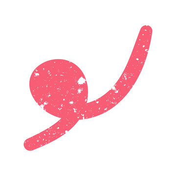 Hand drawn doodle naive abstract scribble pink single element shape. Simple textured noise effect isolated white background item