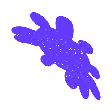 Hand drawn doodle grunge naive abstract scribble purple single element shape. Simple textured noise effect isolated white background item