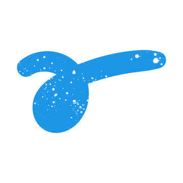 Hand drawn doodle childish naive abstract scribble blue shape. Simple textured noise effect isolated white background item