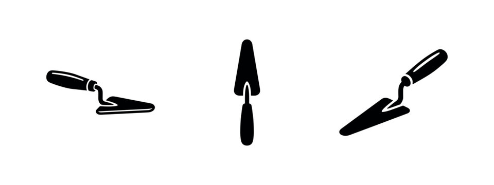Trowel Icons Set. Masonry and gardening tools for construction, planting, and home improvement projects.